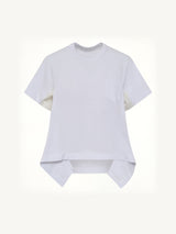 Light Weight Denim x Cotton Jersey T-Shirt in White