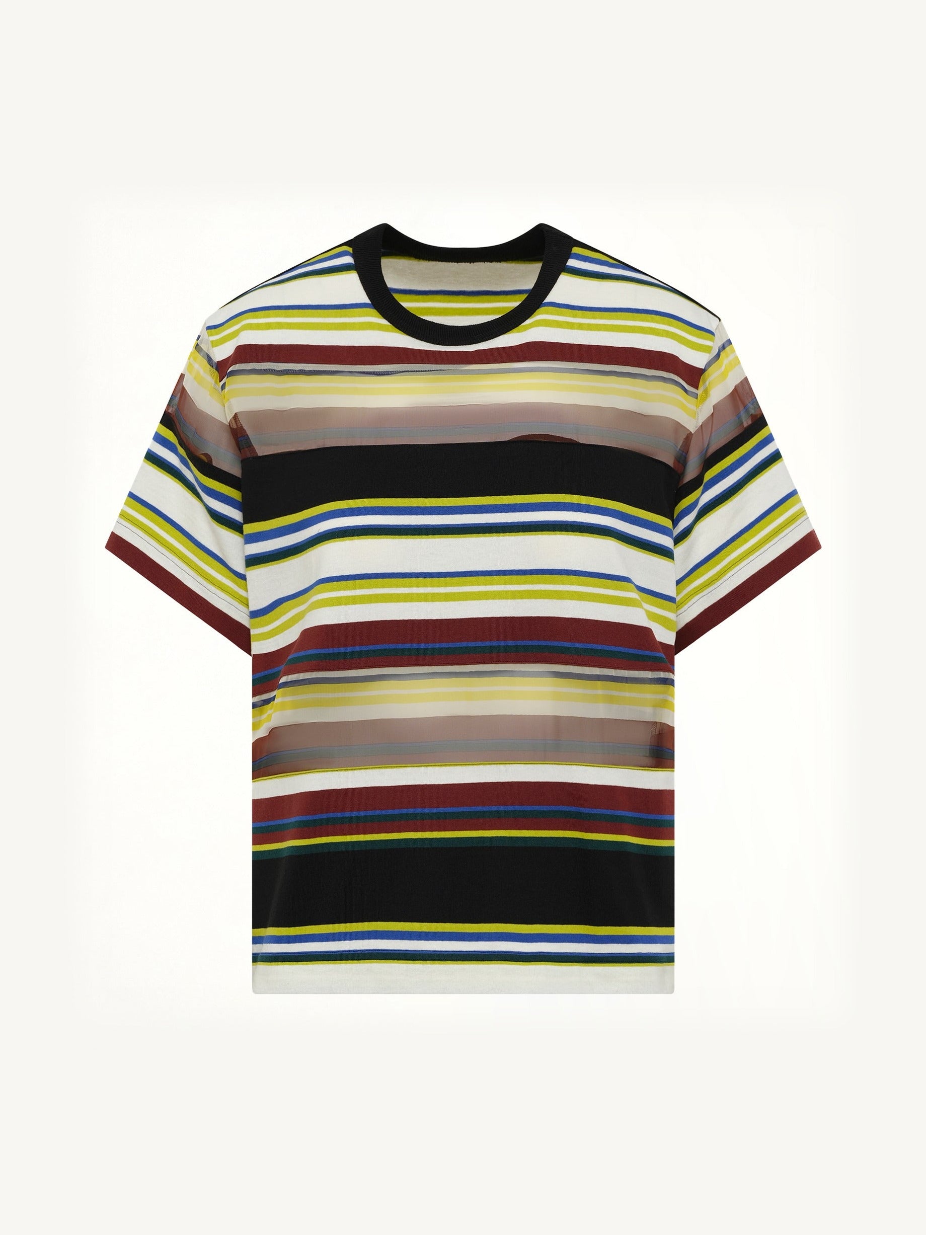 Stripe Cotton Jersey T-Shirt in Yellow