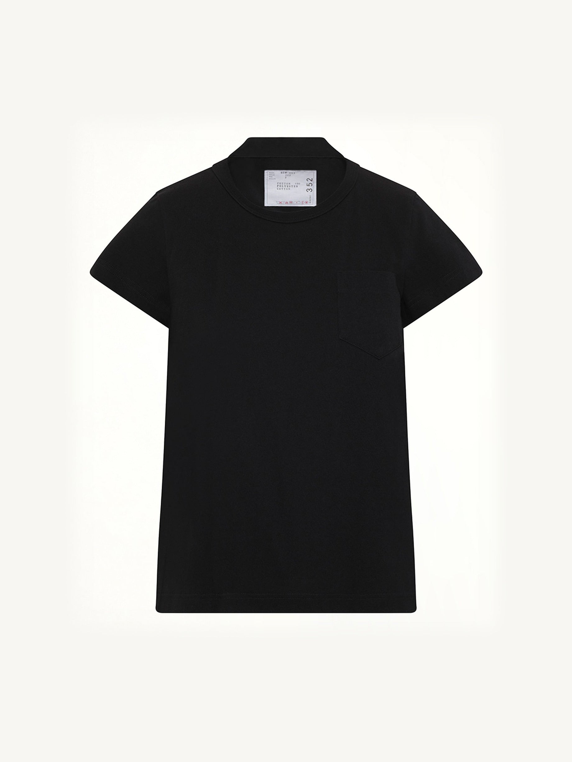 Cotton Poplin x Cotton Jersey T-Shirt in Black