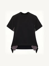 Light Weight Denim x Cotton Jersey T-Shirt in Black