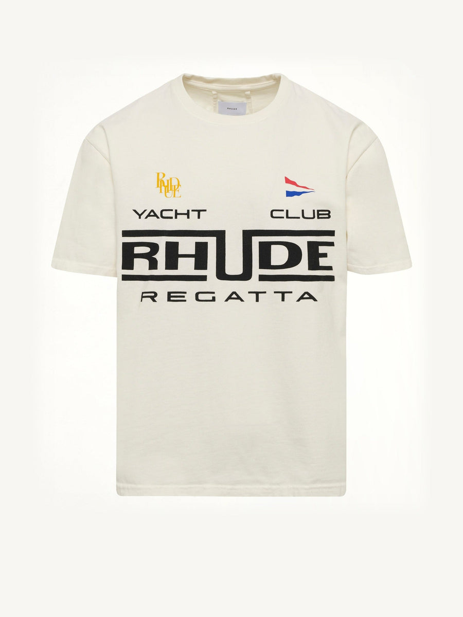 Rhude Regatta Club T-Shirt in Vintage White/Black