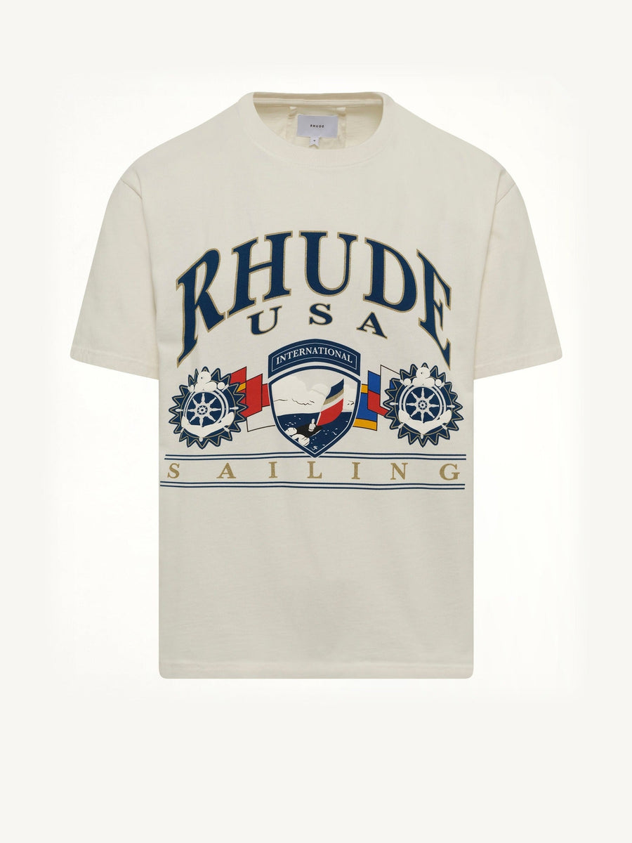 USA Sailing Icon T-Shirt in Vintage White