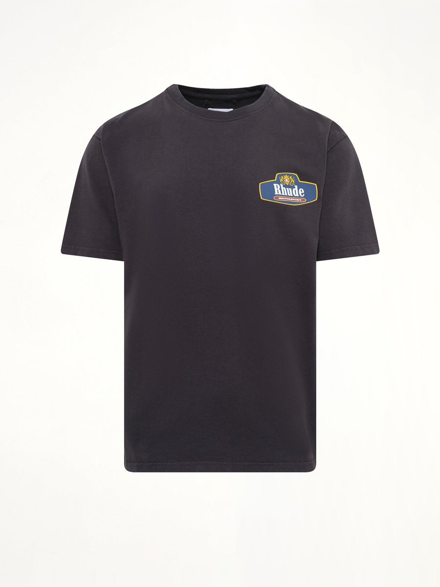 Rhude Racing Crest T-Shirt in Vintage Black