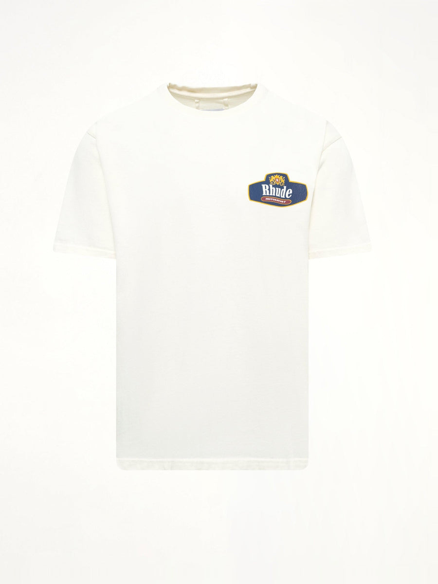 Rhude Racing Crest T-Shirt in Vintage White