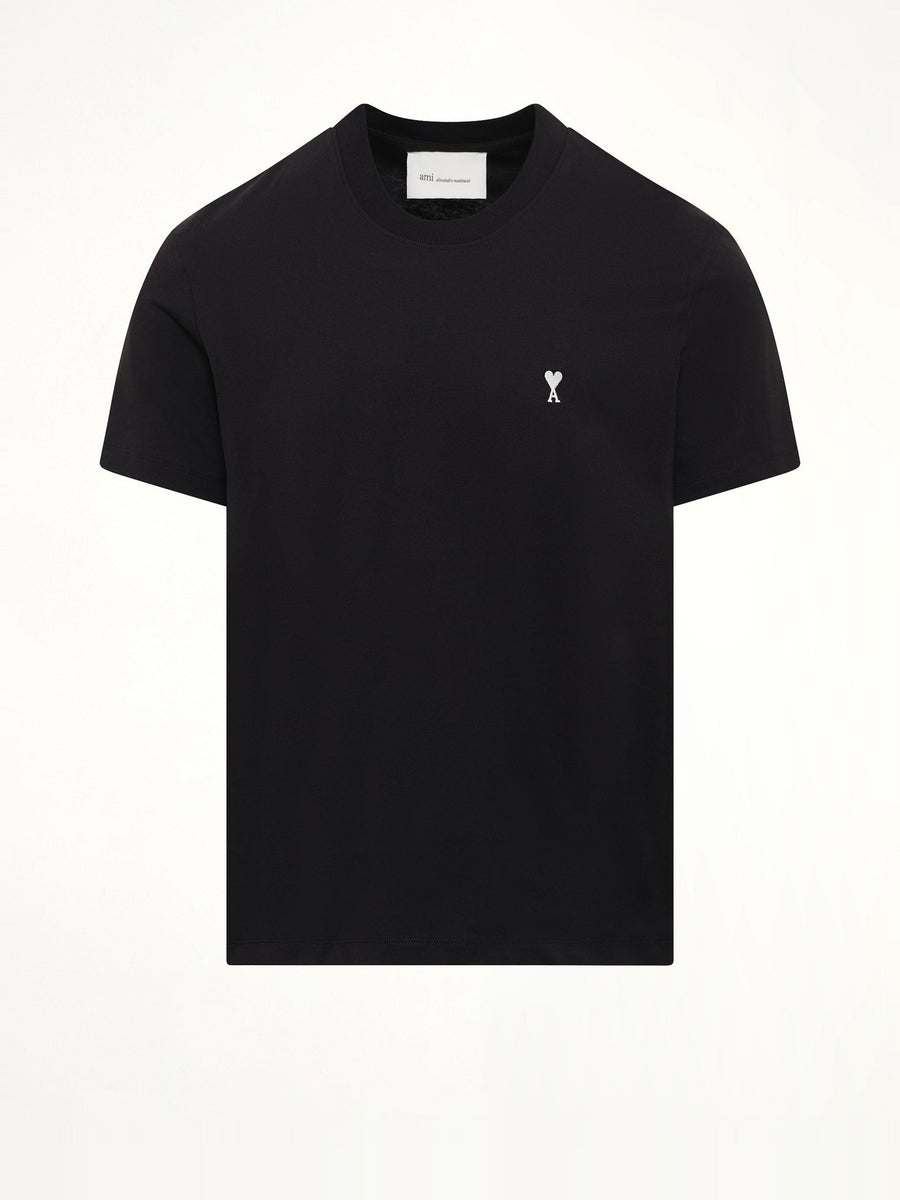Contrasted Ami De Coeur T-Shirt in Black