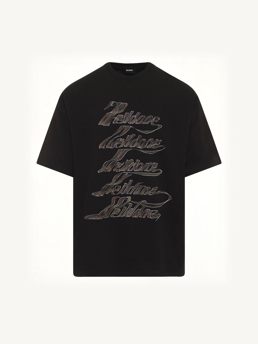 Ribbon Multi-Logo T-Shirt in Black