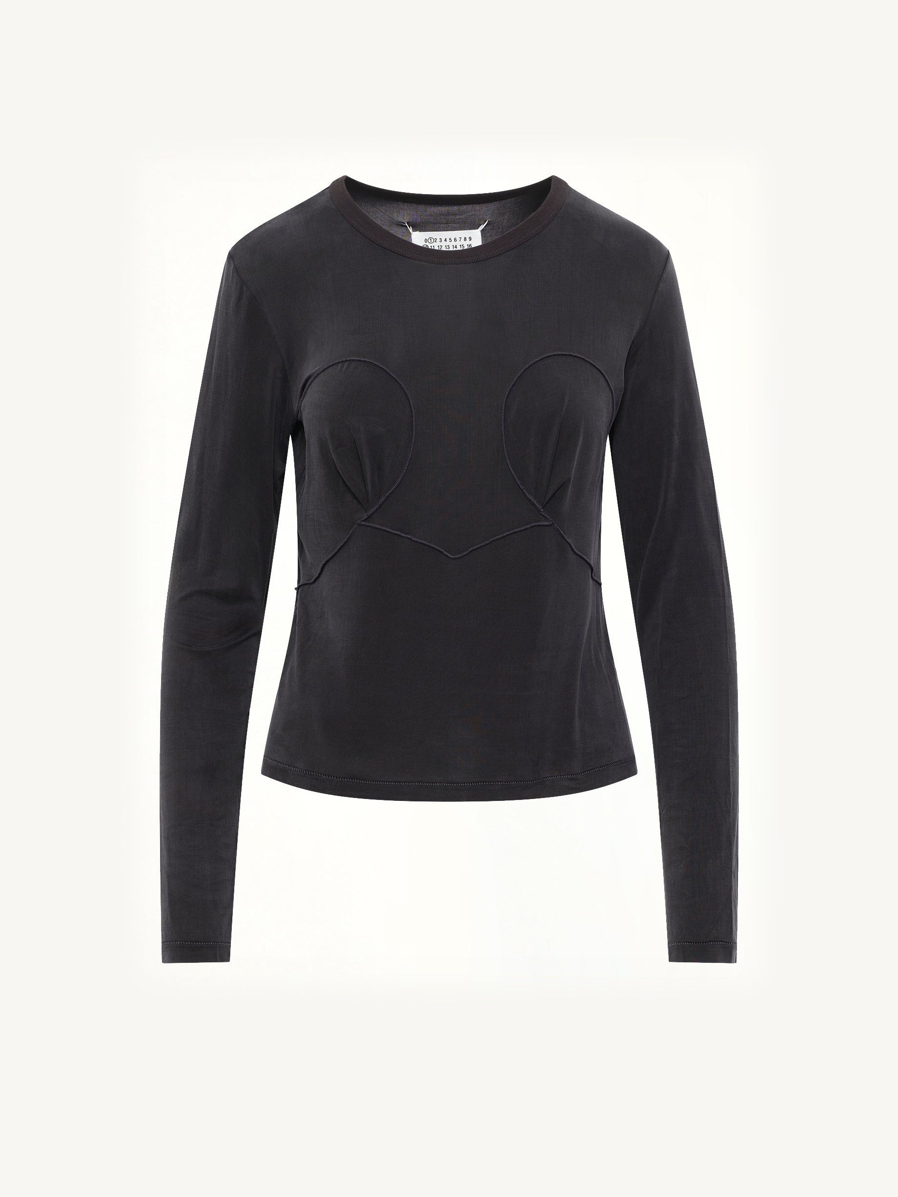 Cut-out Long Sleeve T-Shirt in Black