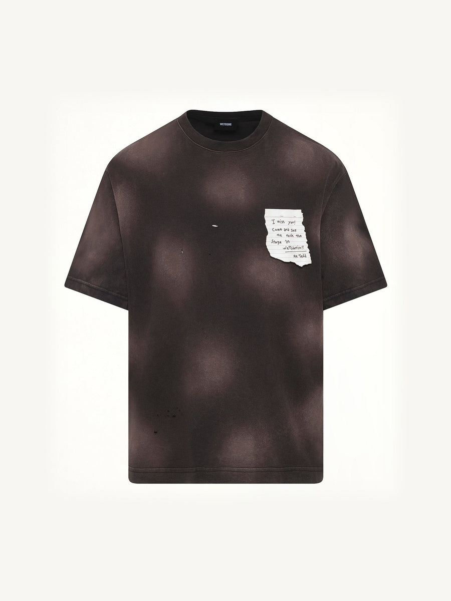 Paper Note Grunge T-Shirt in Black