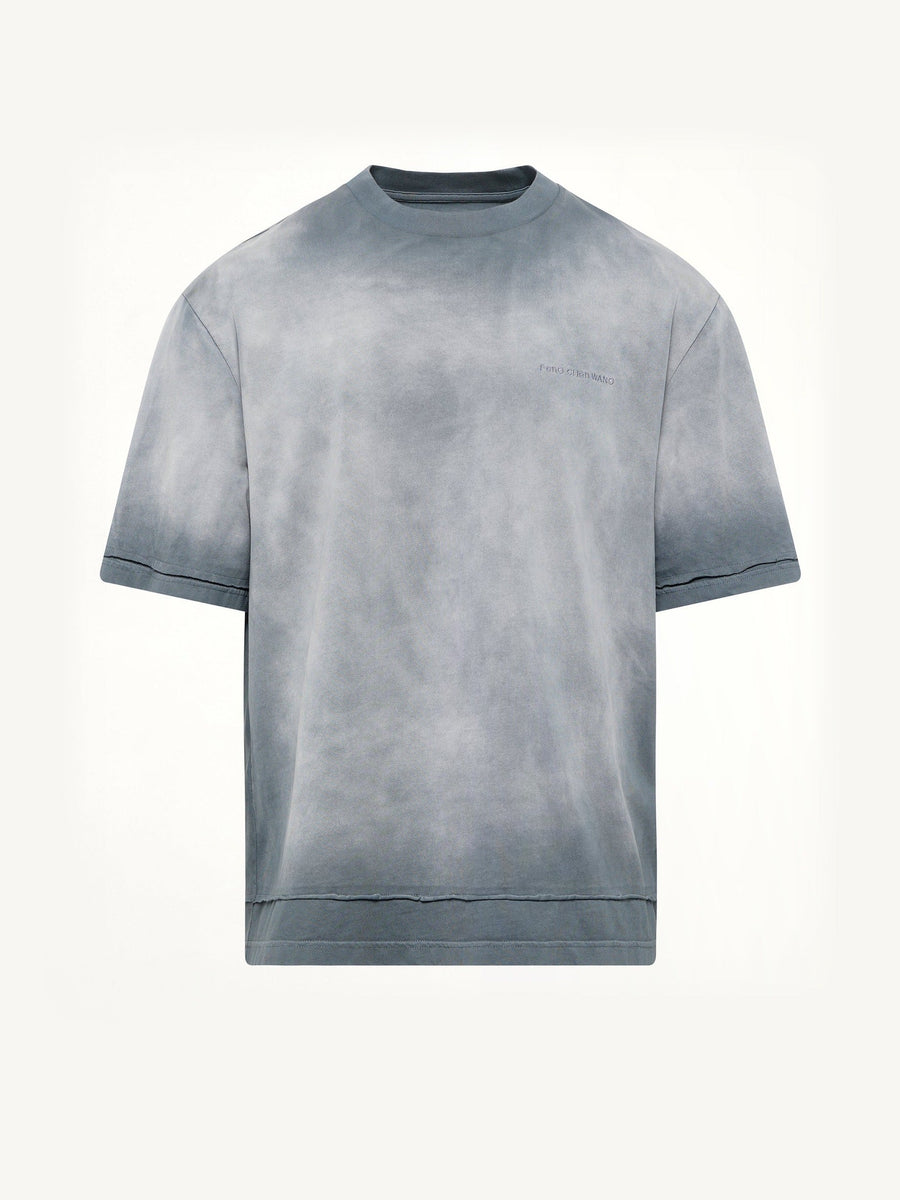 2 in 1 Washed T-Shirt in Grey