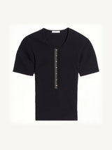 Fitted Henley in Black