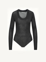 Circle Neck Bodysuit in Black