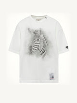 Zebra Printed T-Shirt in White
