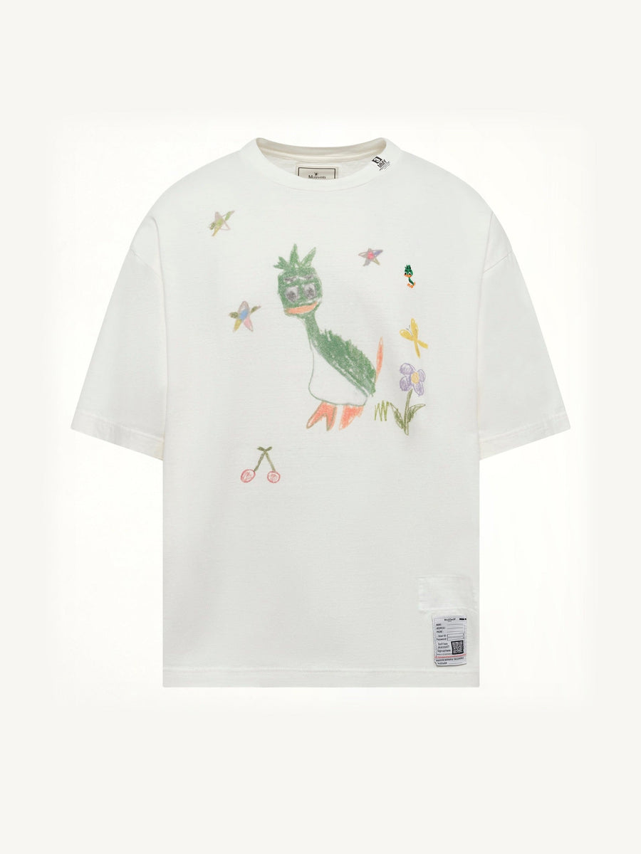 Leon Kids Doodle T-Shirt in White
