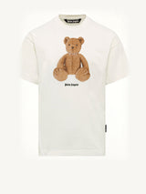 Bear Regular T-Shirt in White/Brown