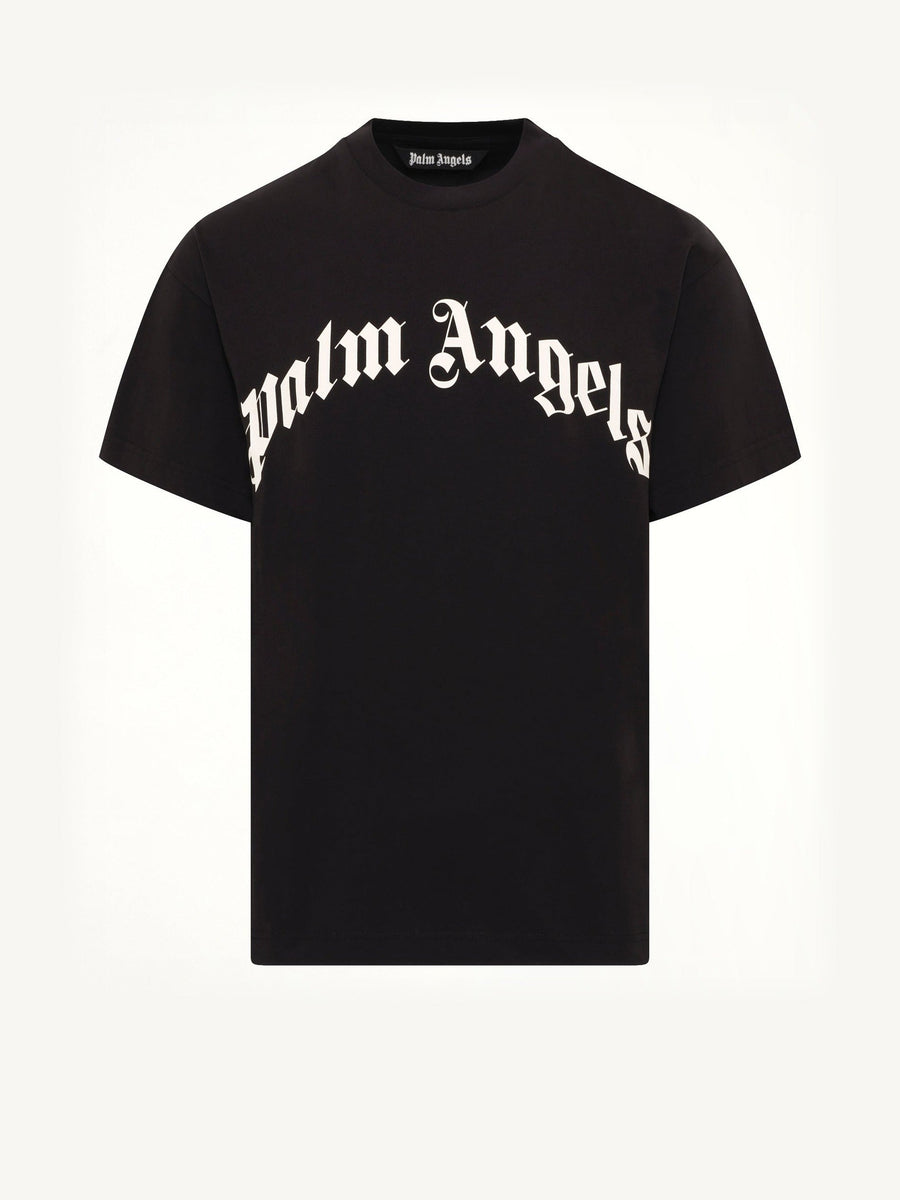 Curved Logo Regular T-Shirt in Black/Off White