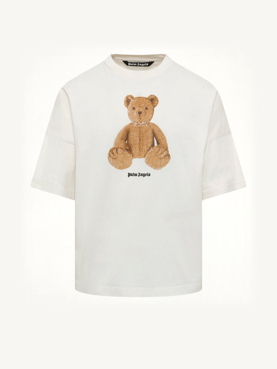 Bear Over T-Shirt in Off White/Brown