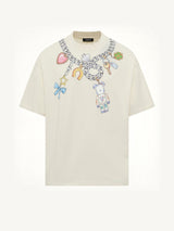 Bearbrick Print Cotton T-Shirt in Natural Raw