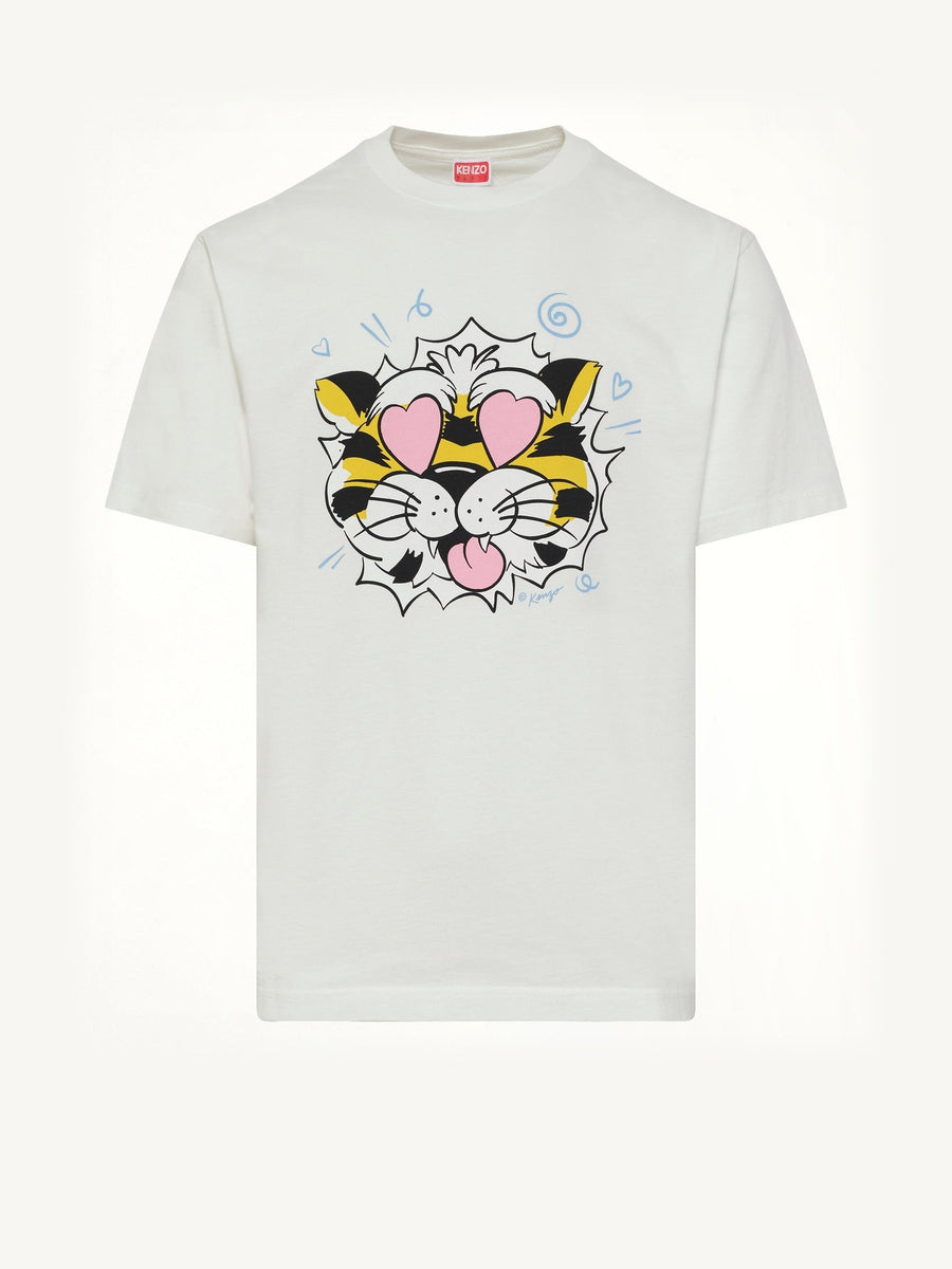 Kenzo Wild Tiger Oversize T-Shirt in Off White