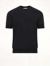 Fine Merino Knit T-Shirt in Black