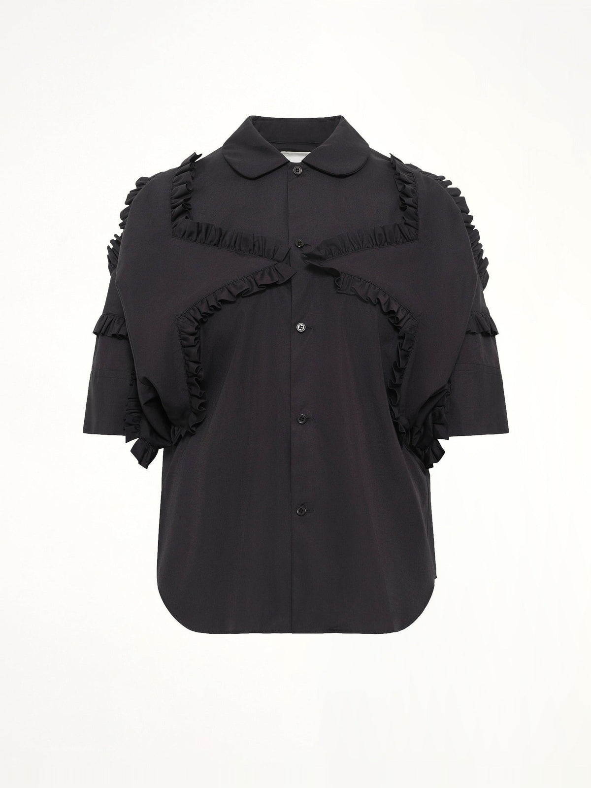 Star Embroidery Shirt in Black