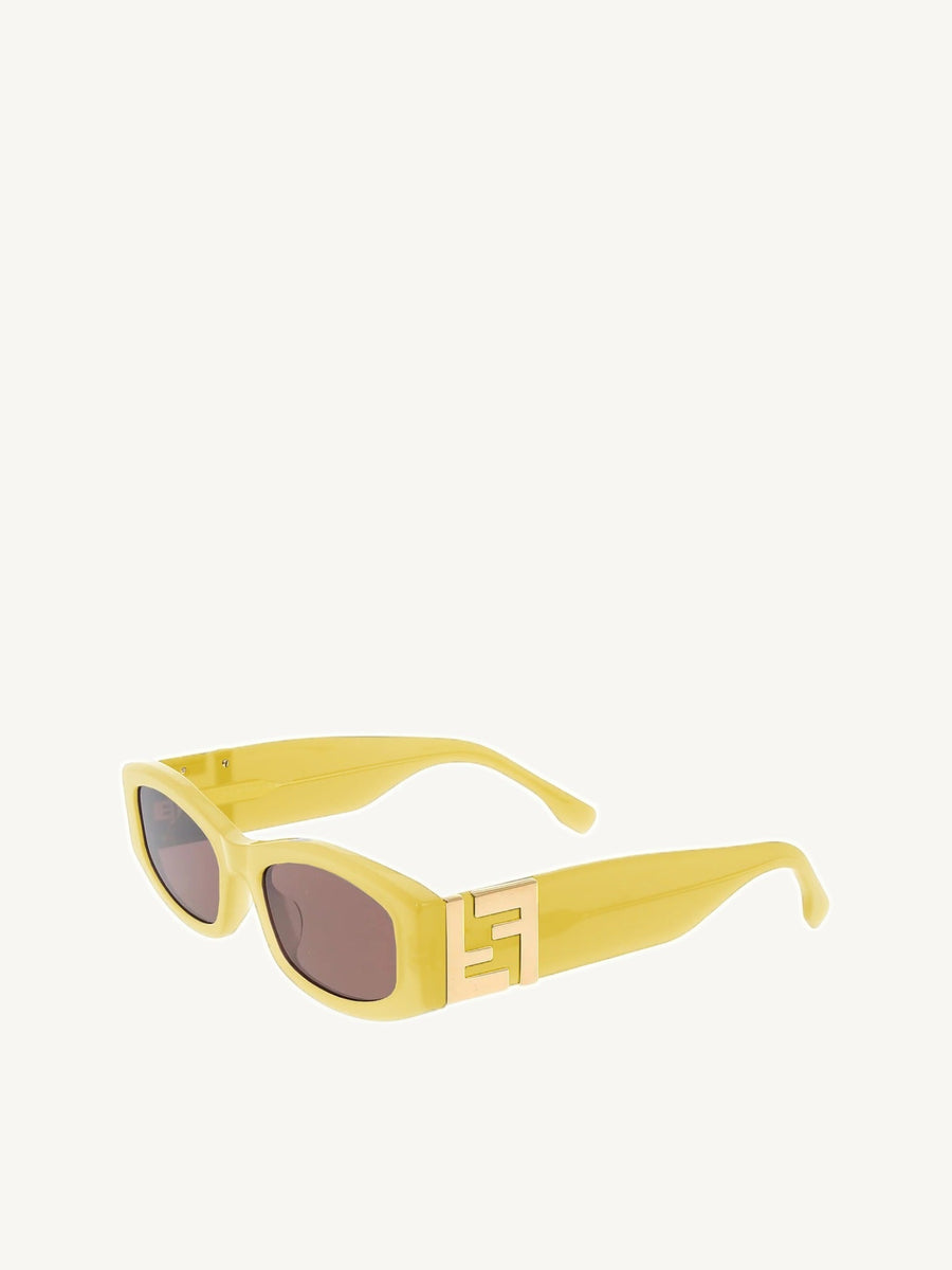 Forever Fendi FE40204I Acetate Sunglasses in Yellow