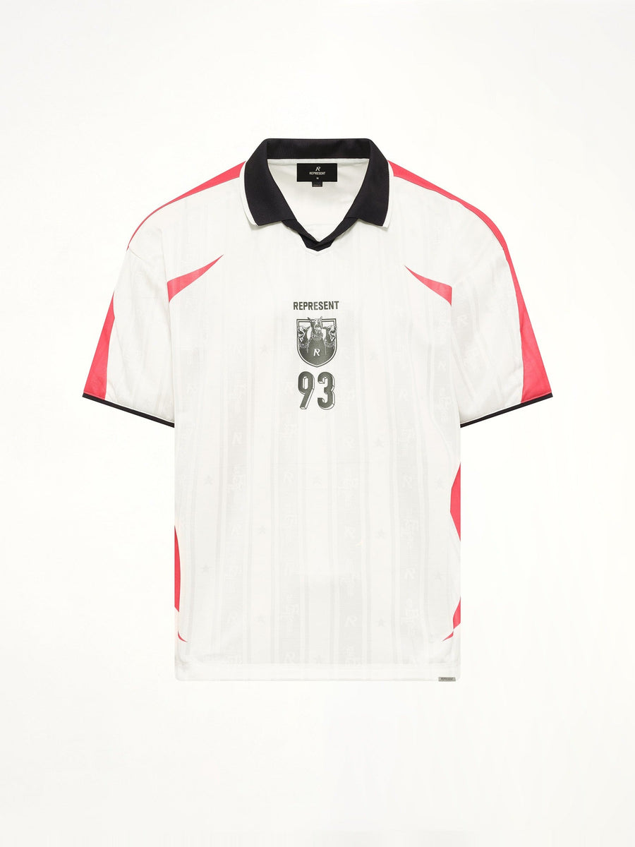 Spike Football Top in Flat White