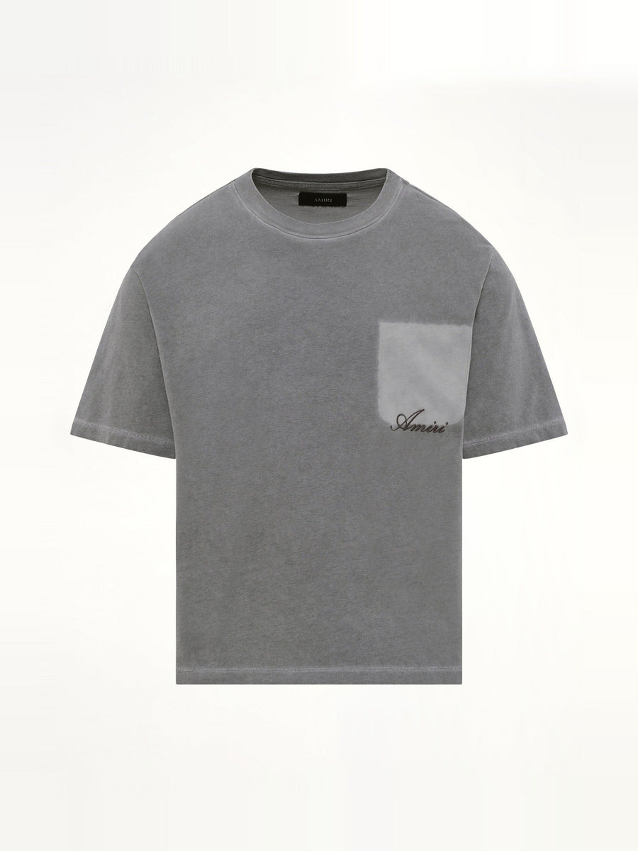 Faded Pocket Crop T-Shirt in Black