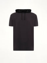 Hooded T-Shirt in Washed Black