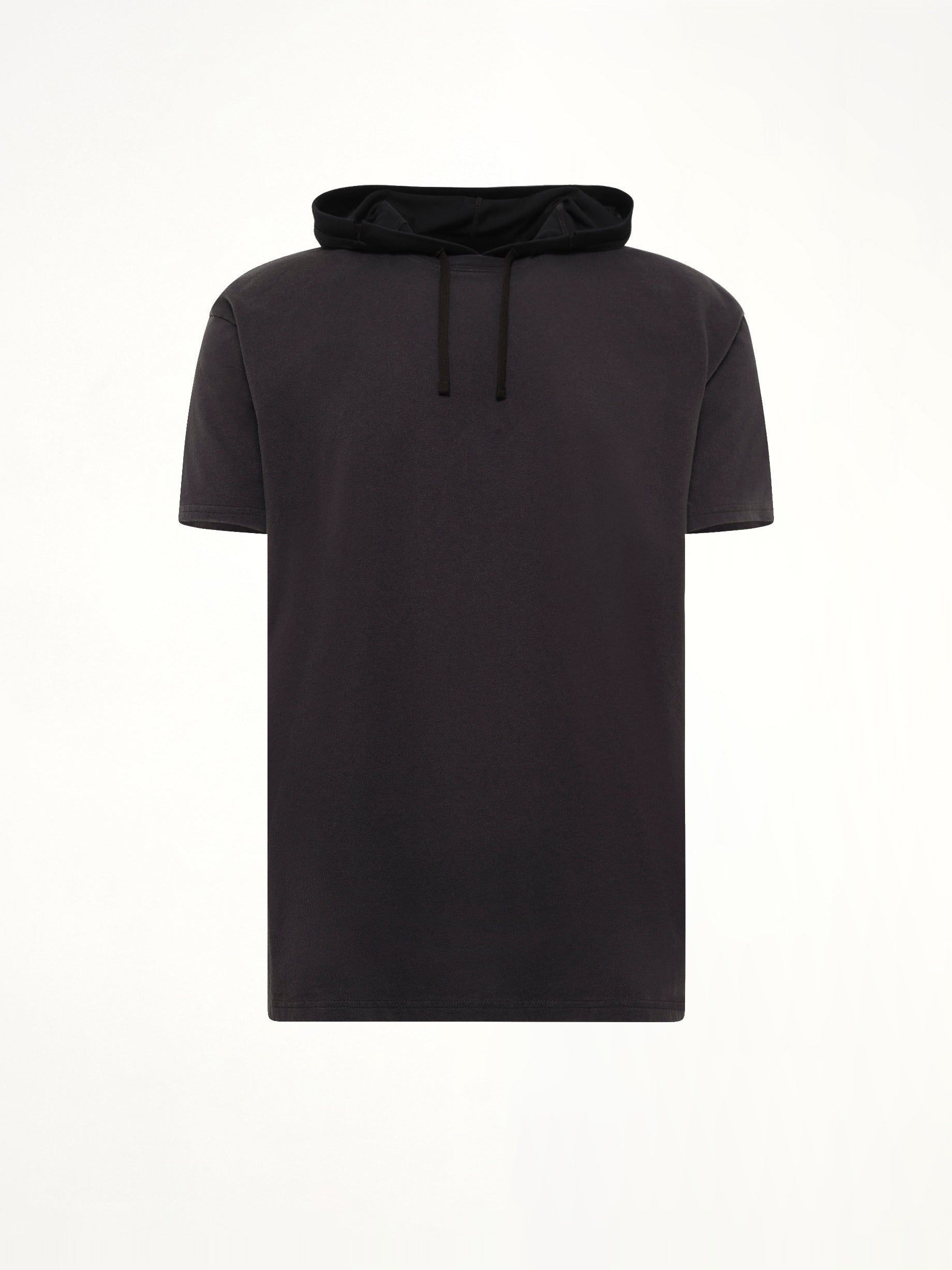 Hooded T-Shirt in Washed Black