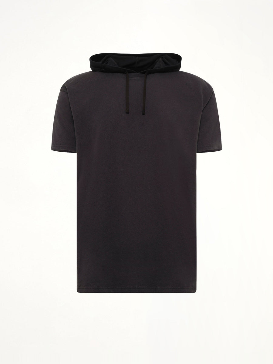Hooded T-Shirt in Washed Black