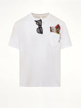 Trompe L’Oeil Embroidery T-Shirt in White