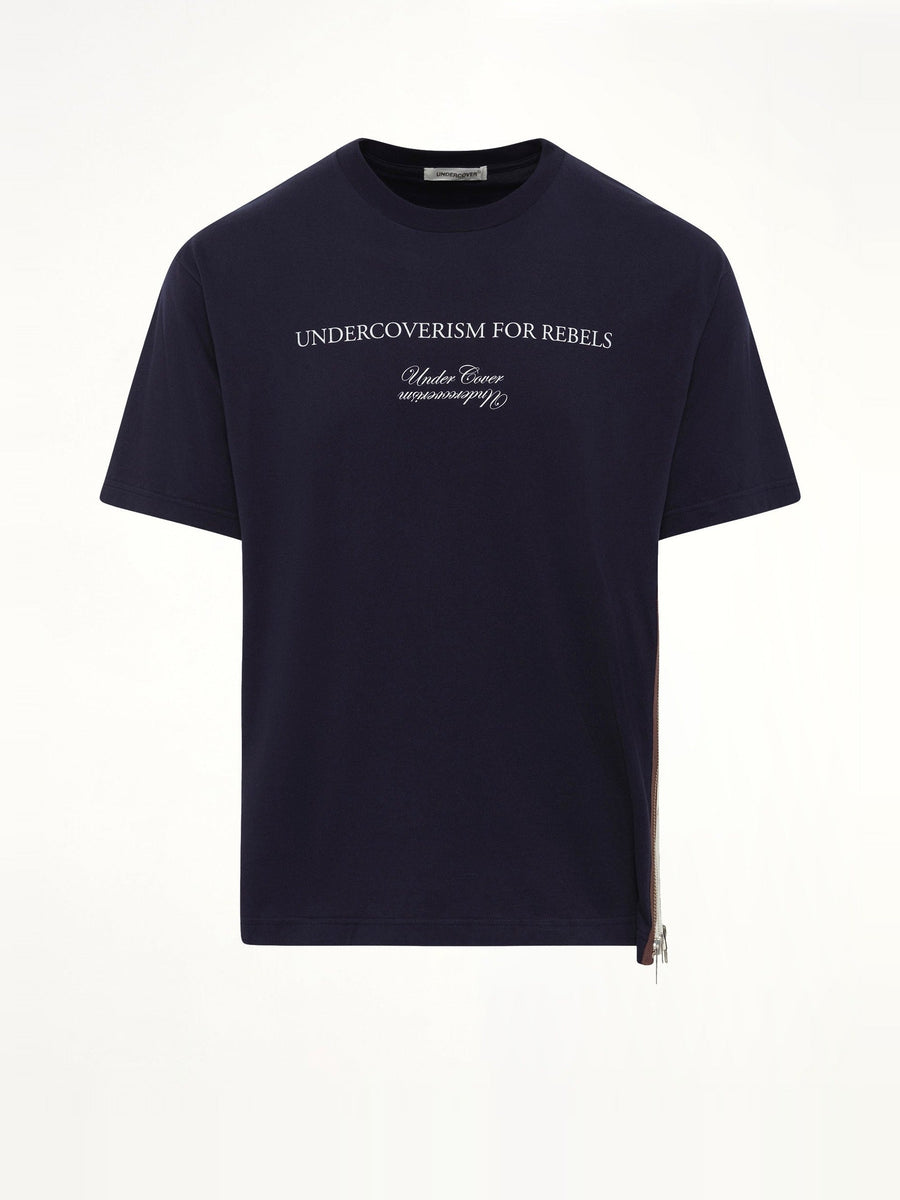 Side Zipper T-Shirt in Black