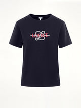 Anagram Regular Fit T-Shirt in Navy Blue/White