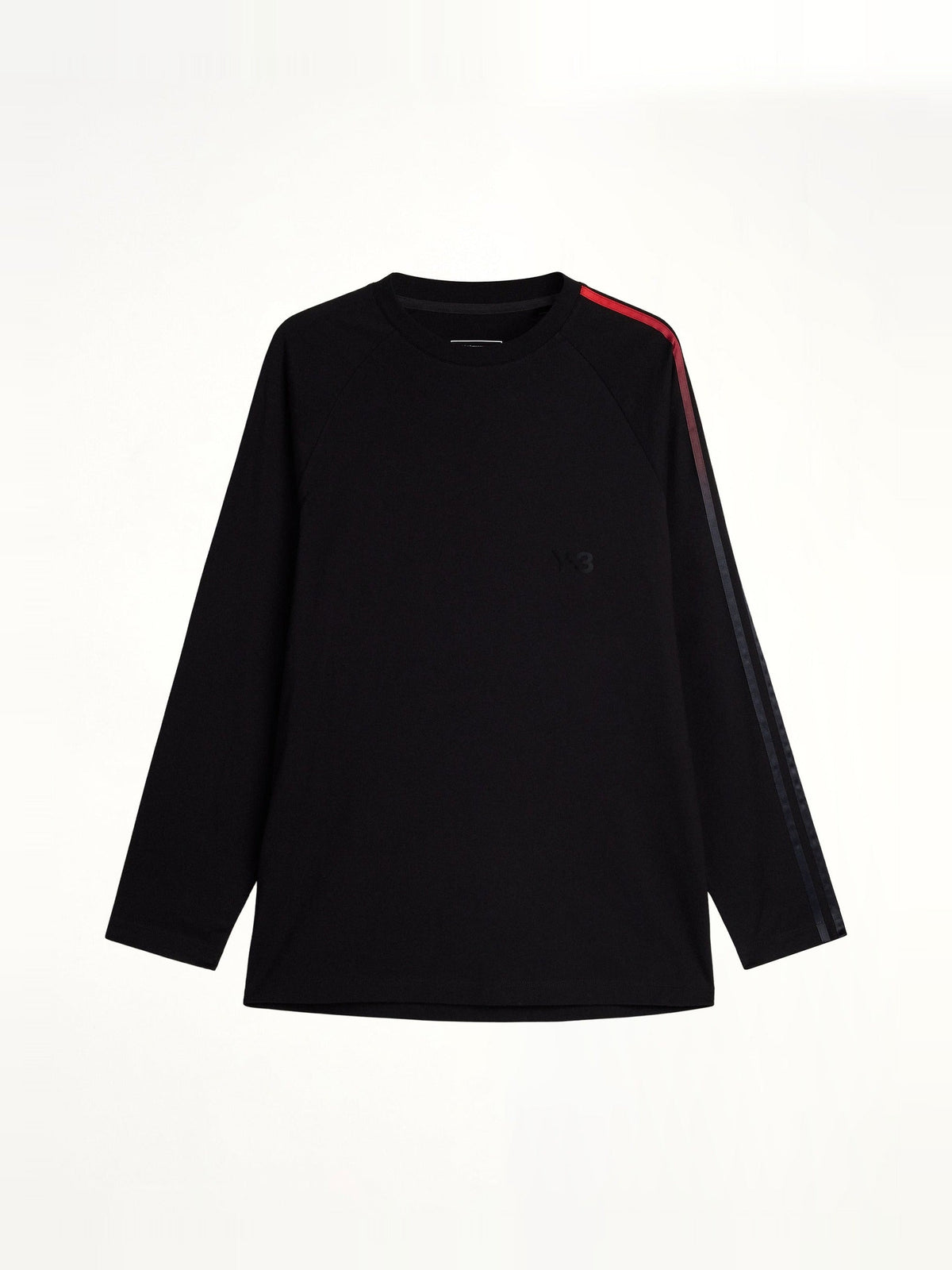 Gradient 3 Stripe LS T-Shirt in Black/Red