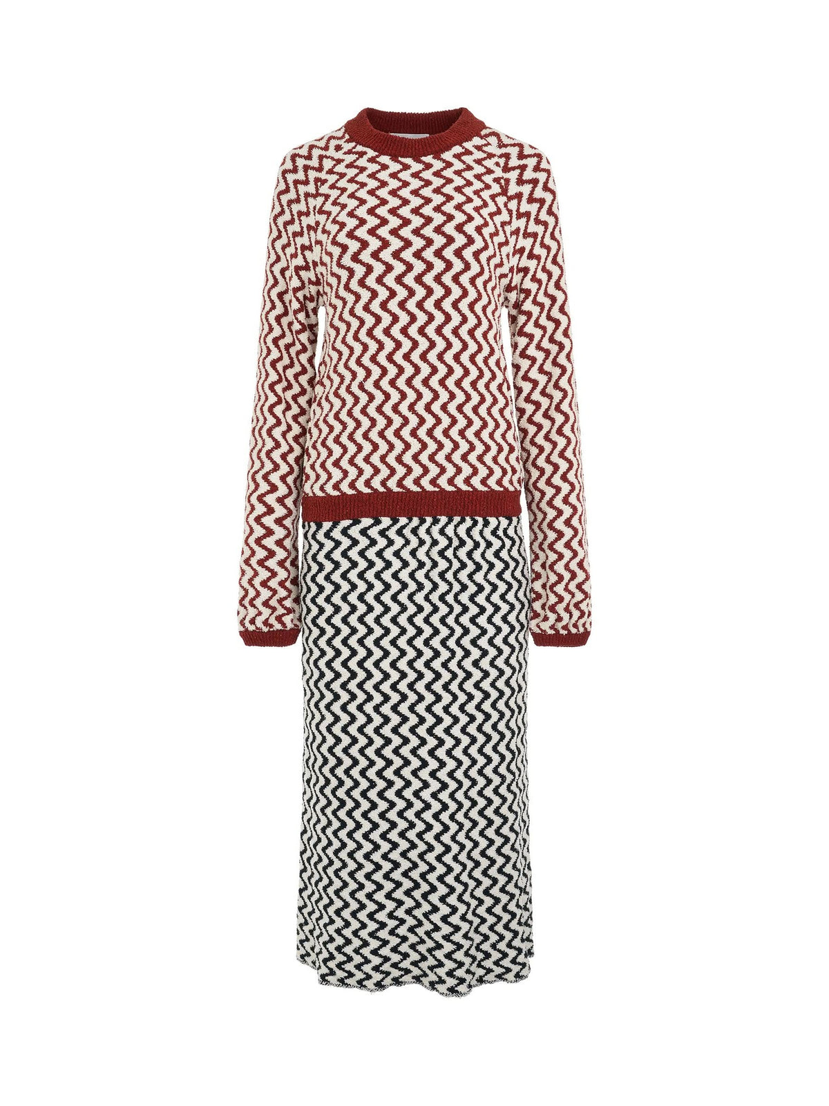 Robe Dress in Navy/Burgundy