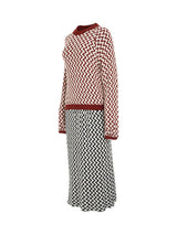 Robe Dress in Navy/Burgundy