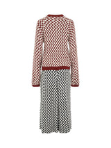 Robe Dress in Navy/Burgundy