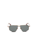 Thirty Six II Sunglasses with Green Lens in Gold Silver
