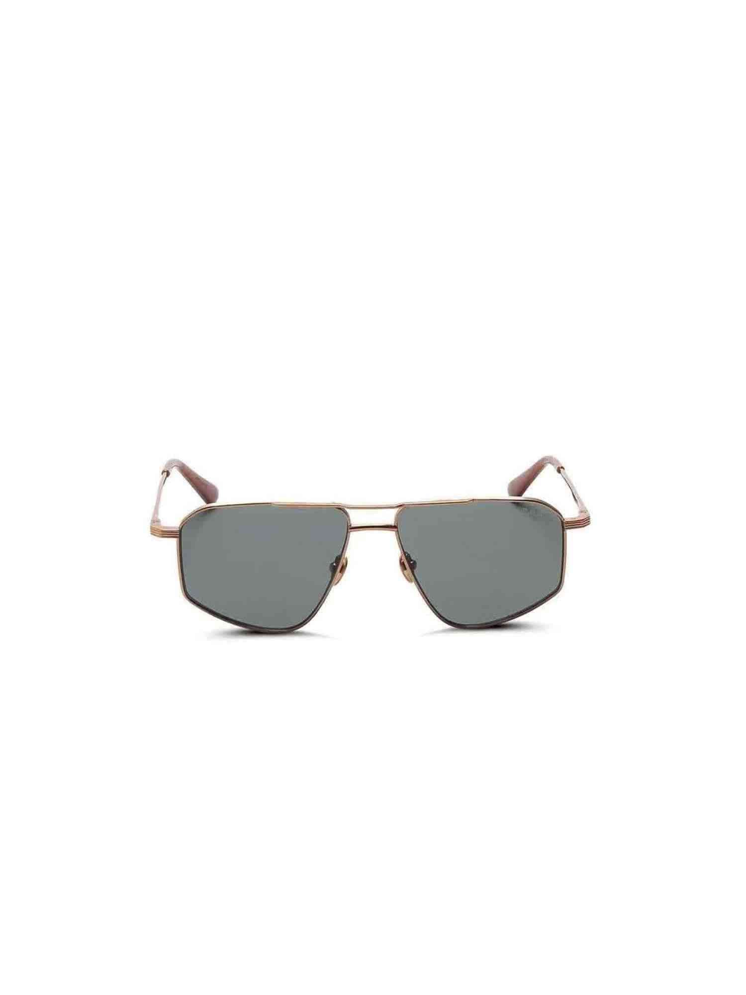 Thirty Six II Sunglasses with Green Lens in Gold Silver