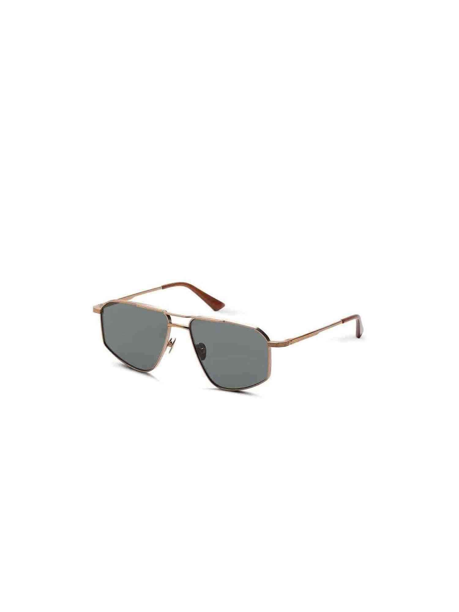 Thirty Six II Sunglasses with Green Lens in Gold Silver