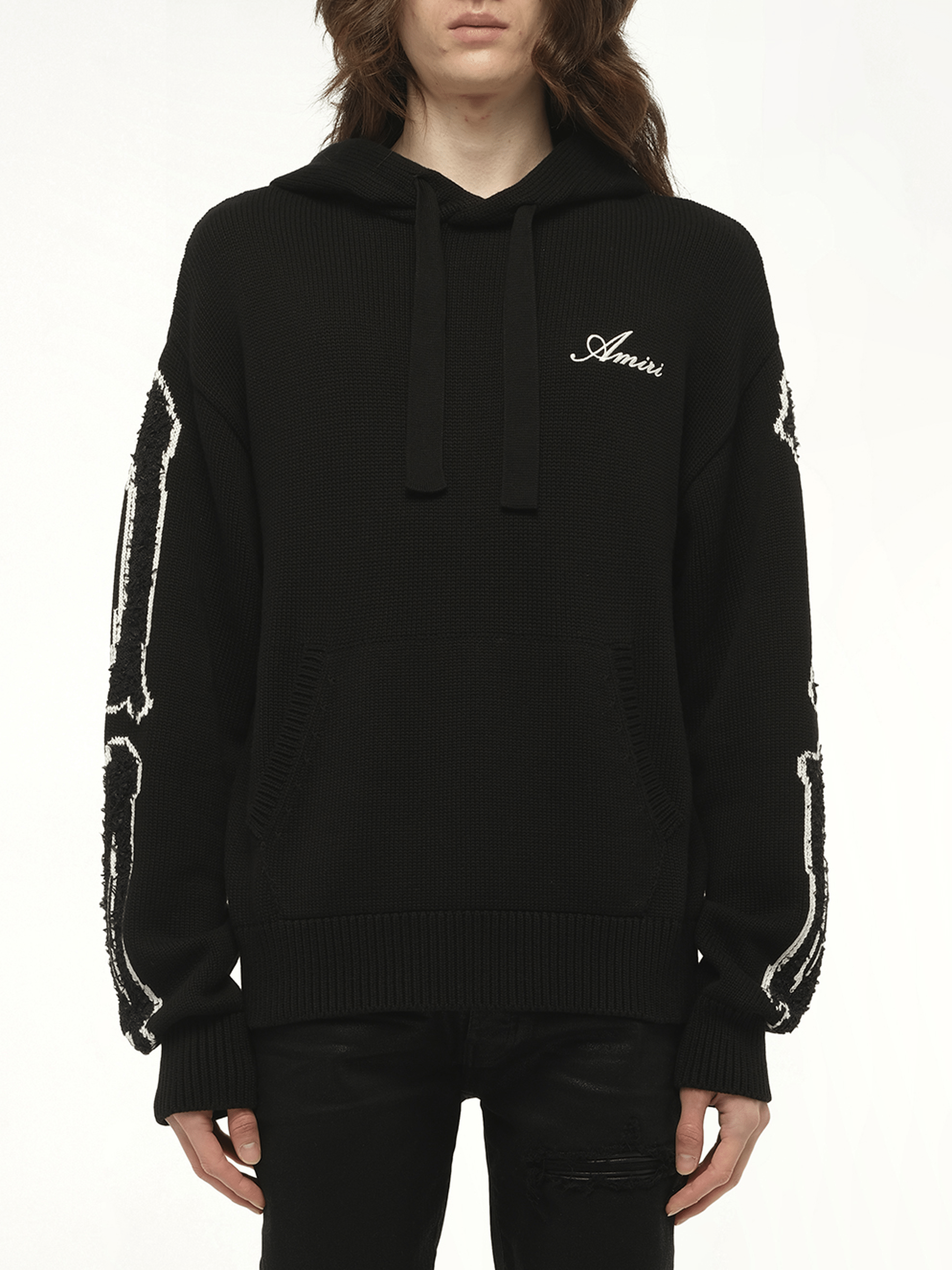 Bones Hoodie in Black/White