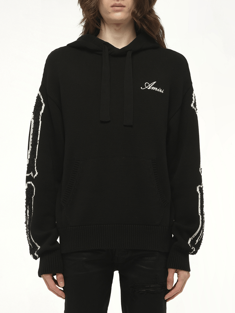 Bones Hoodie in Black/White