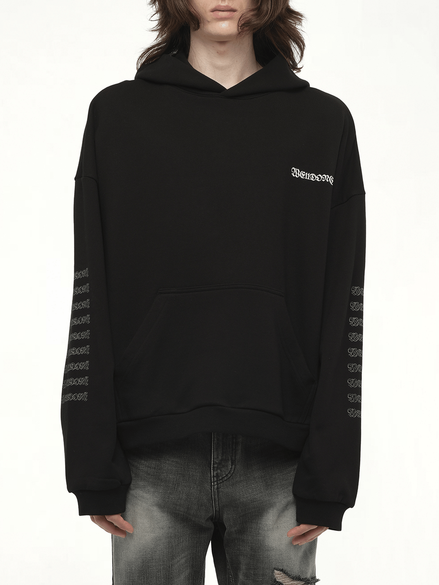 Punk Teddy Hoodie in Black