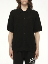 Amiri Crochet Mesh Shirt in Black