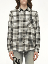 MA Quad Bleach Flannel Shirt in Black