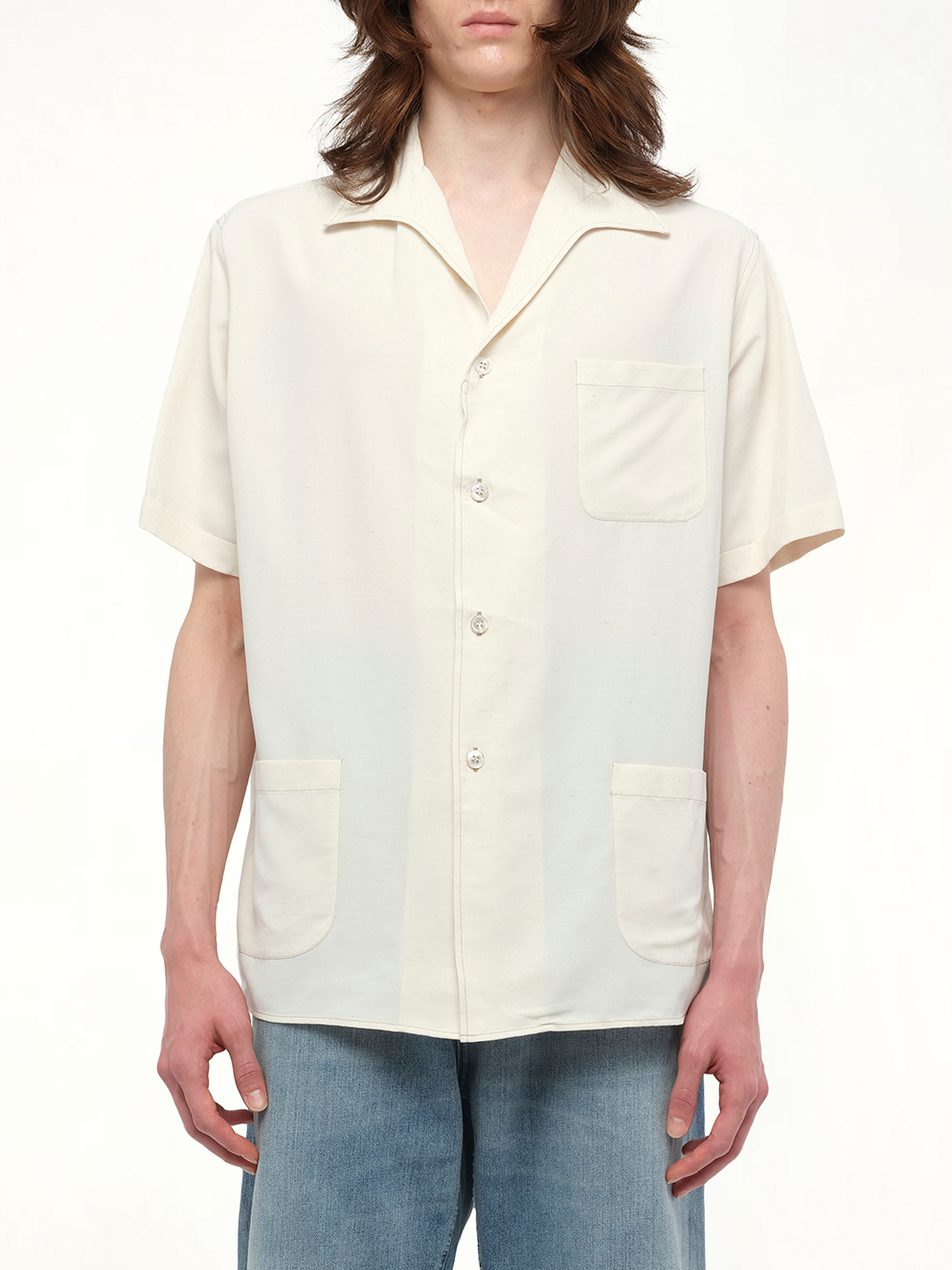 Soft Short Sleeve Shirt in Beige
