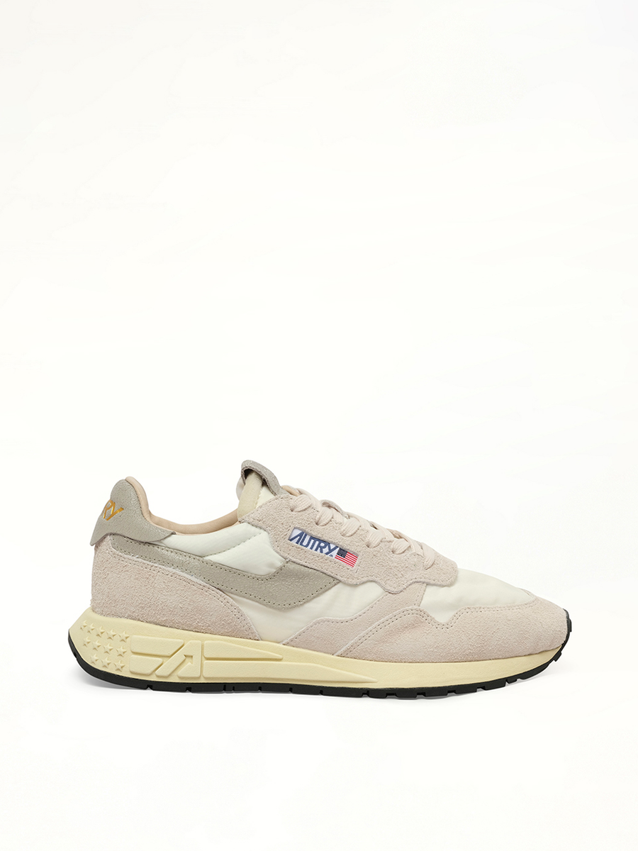 Reelwind Low Sneakers in White/Natural Side View | AUTRY