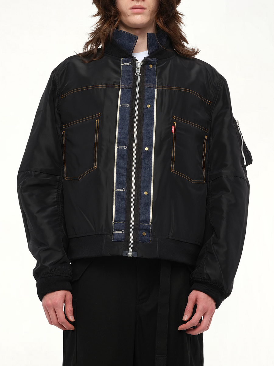 Levi's Denim x Nylon Twill Reversible Blouson in Indigo/Black