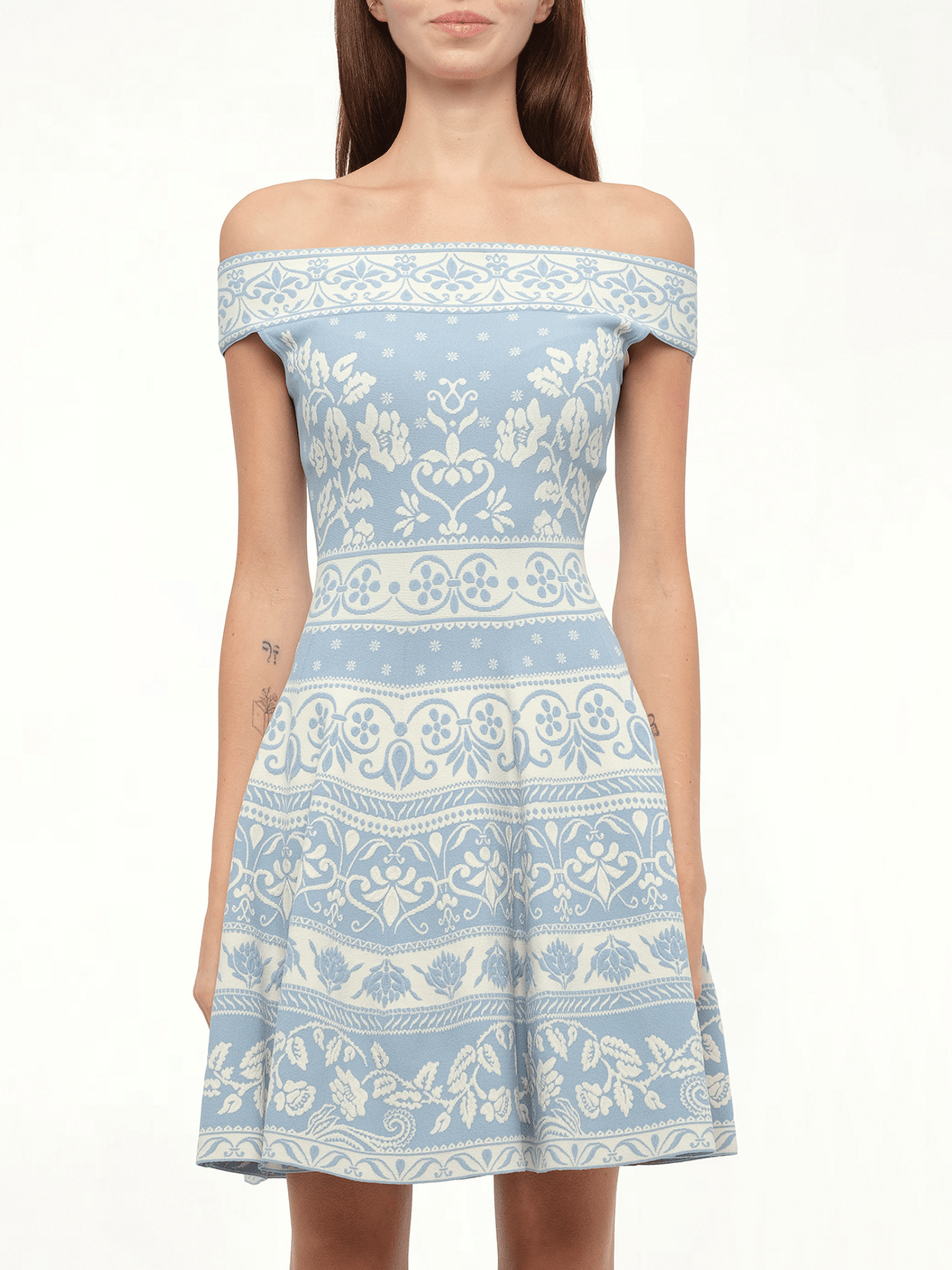 Floral Jacq Dress in Sky Blue