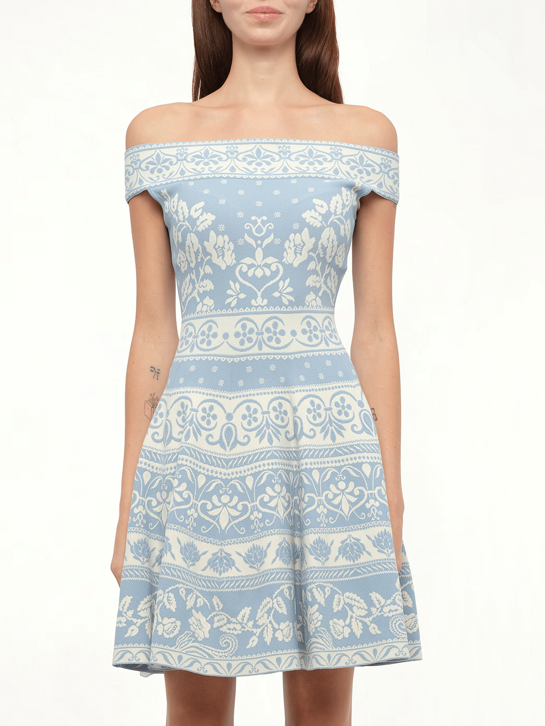 Floral Jacq Dress in Sky Blue